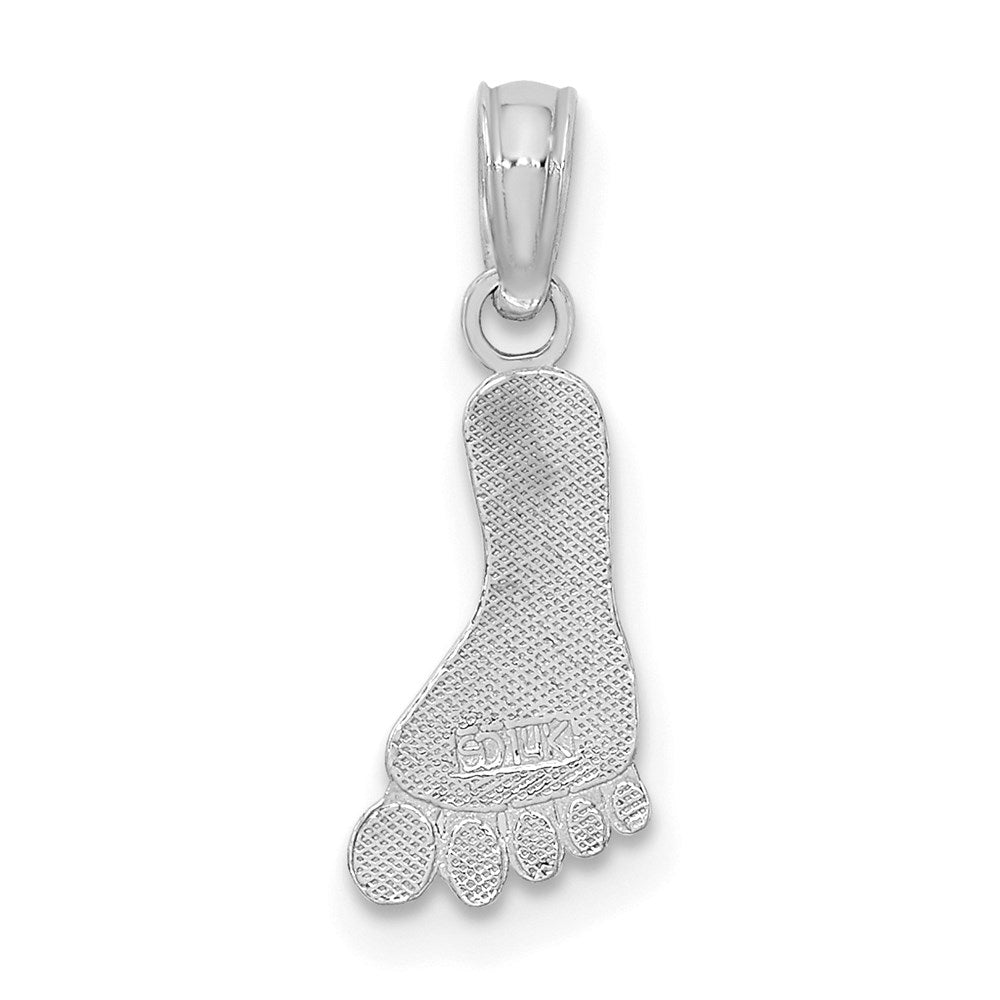 14K White Gold Polished Foot Charm