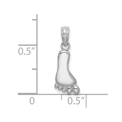 14K White Gold Polished Foot Charm