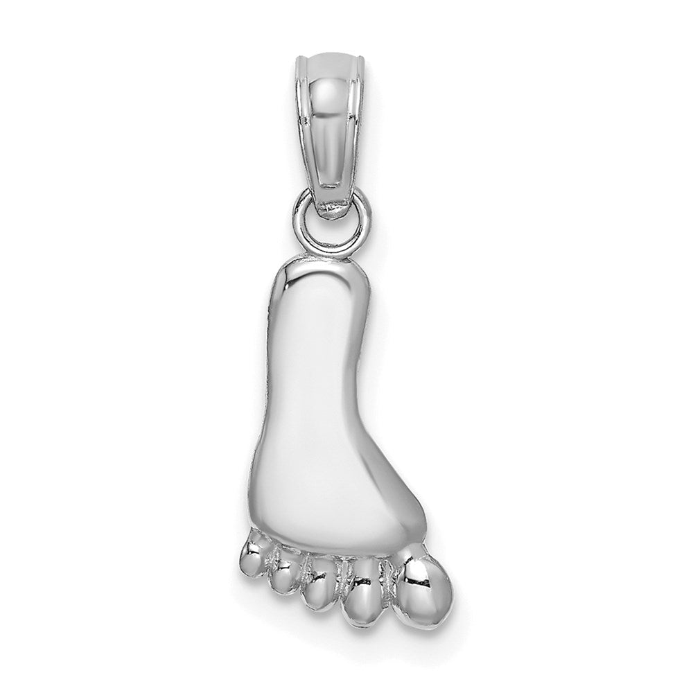 14K White Gold Polished Foot Charm