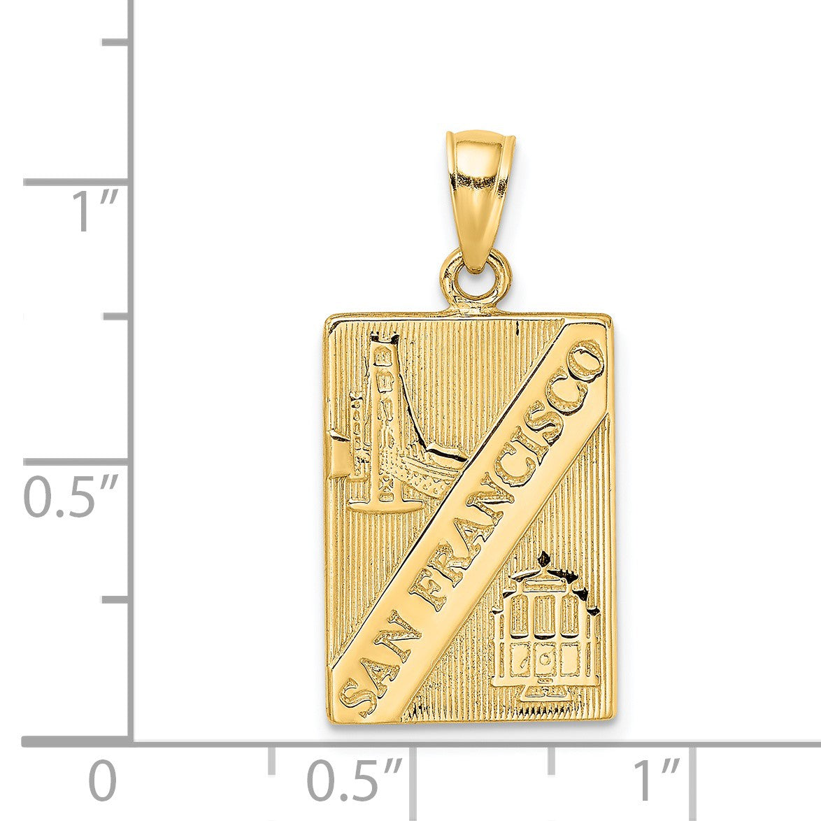 14K SAN FRANCISCO Reversible with CALIFORNIA on Back Charm
