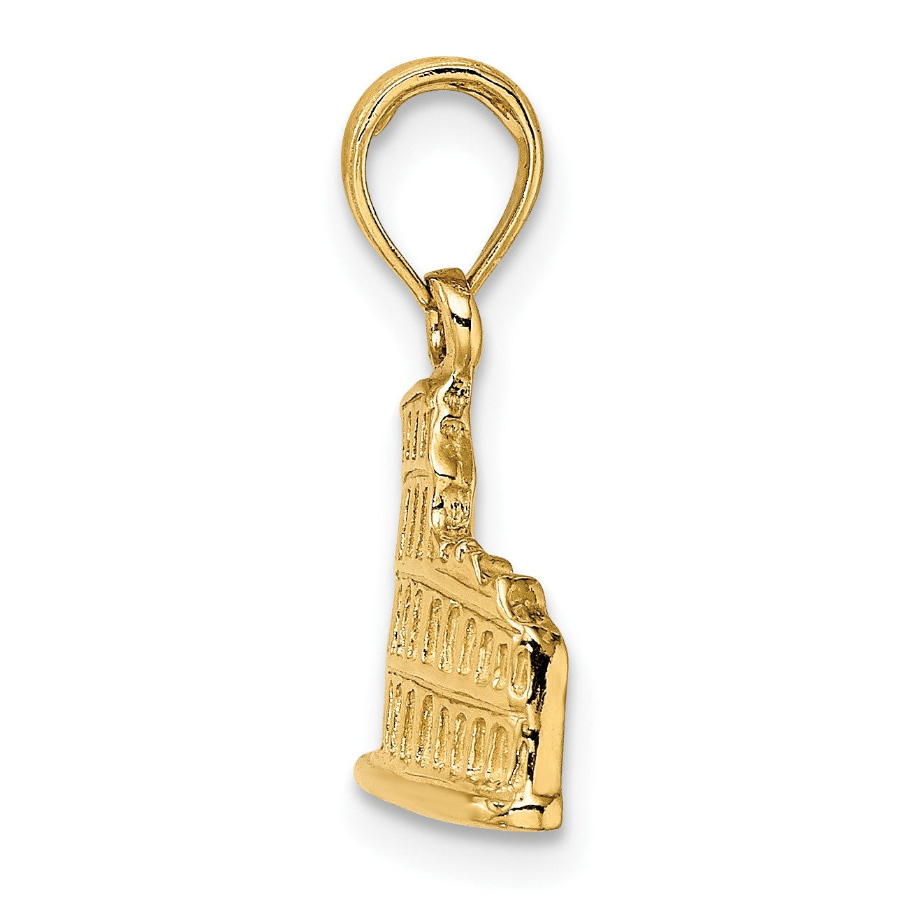 14K Textured 2-D Colosseum Charm