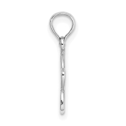 14K White Gold Cut-out Plumeria Flower Charm