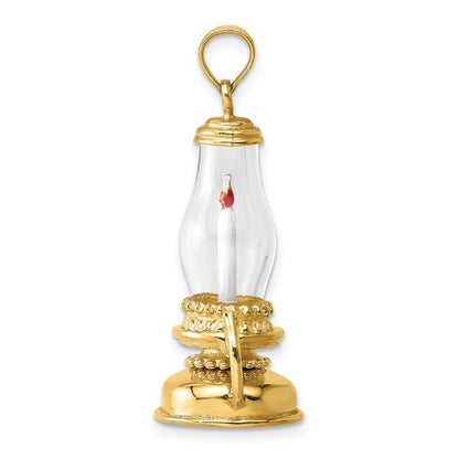 14K Glass w/ Enamel 3-D Candle Lantern Charm