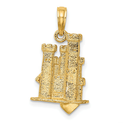 14K 3-D Sand Castle with Shovel Charm
