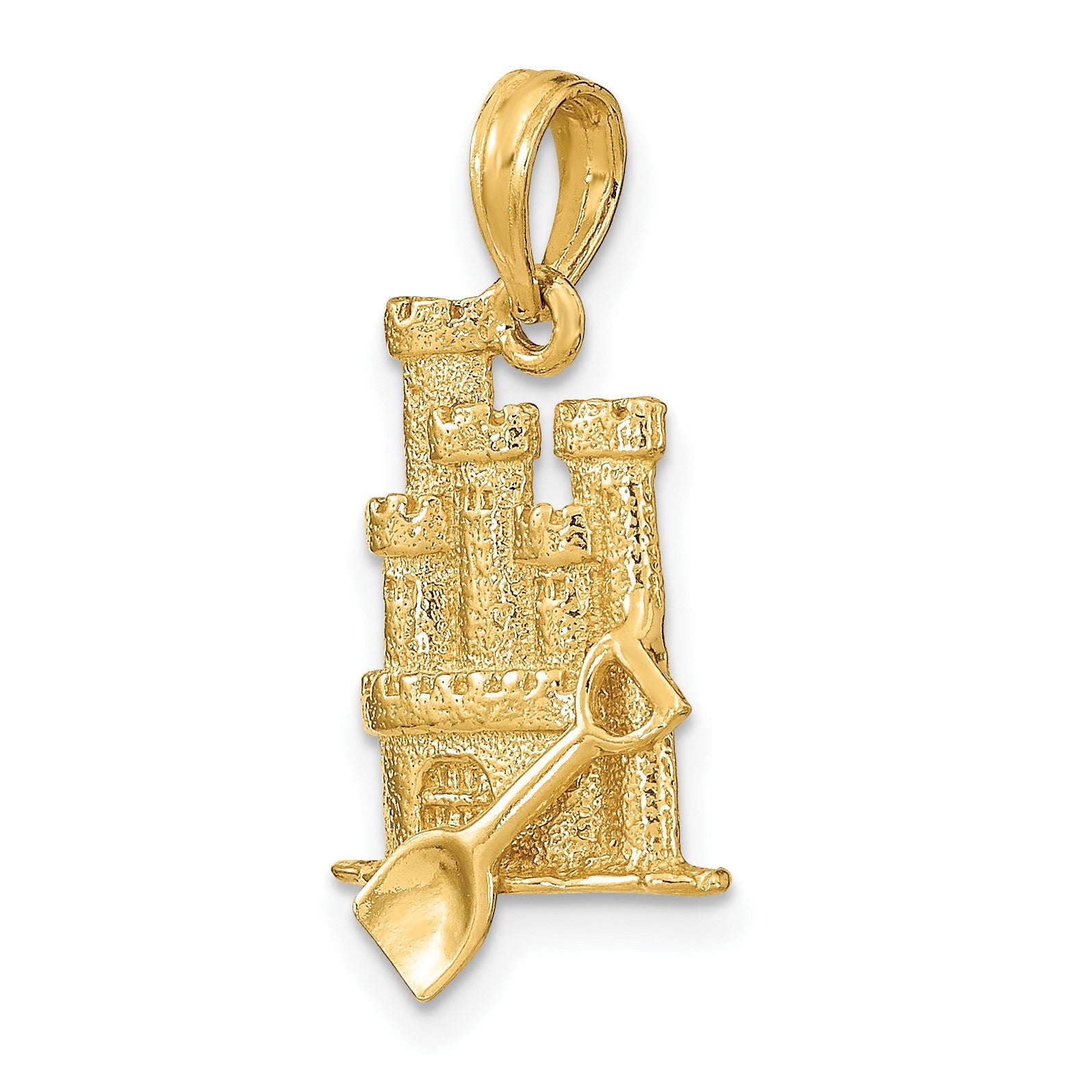 14K 3-D Sand Castle with Shovel Charm