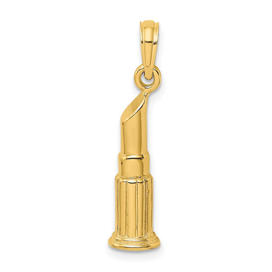 14K 2-D Polished Lipstick Tube Charm