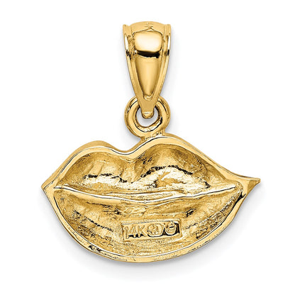 14K 2-D  Polished Lips Charm