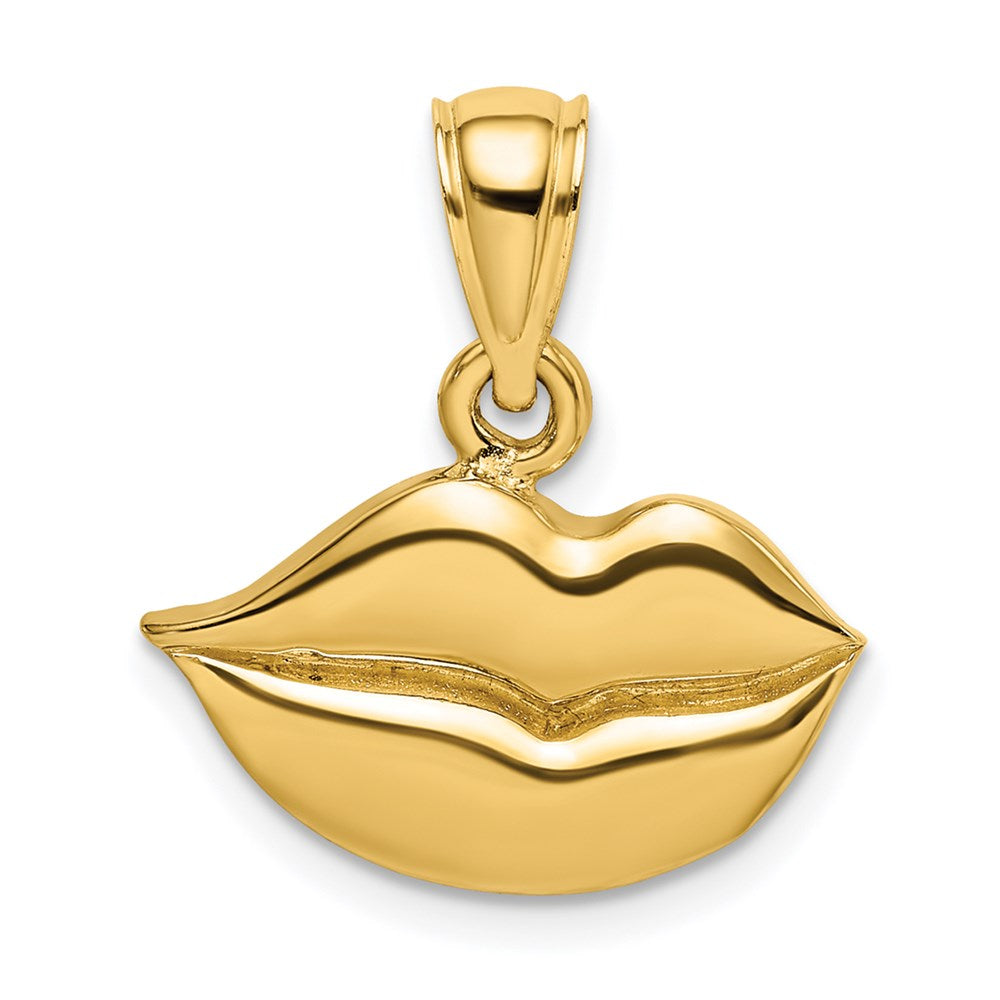 14K 2-D  Polished Lips Charm