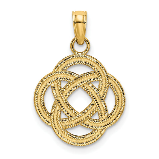 14K Small Celtic Eternity Knot Circle Charm