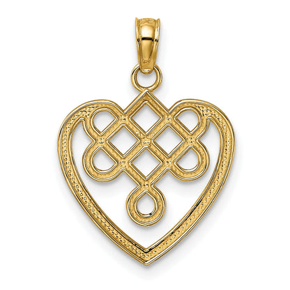 14K Small Celtic Knot Heart Charm