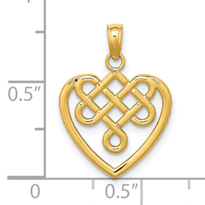 14K Small Celtic Knot Heart Charm