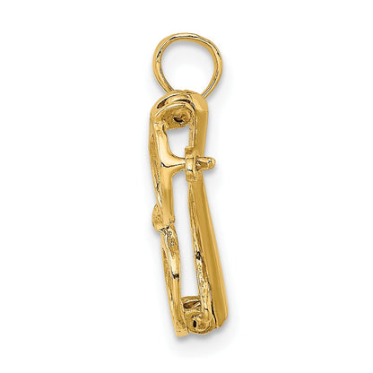 14K 3-D Glasses with Moveable Sides Charm