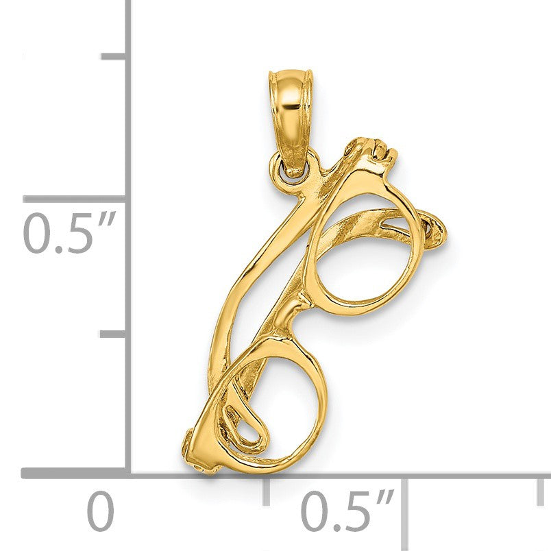 14K 3-D Glasses with Moveable Sides Charm