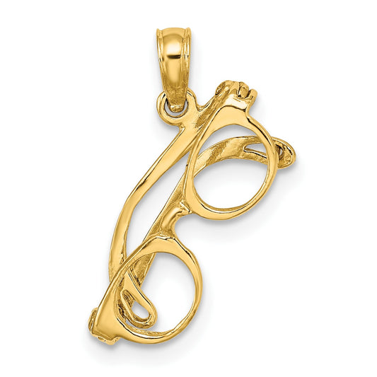 14K 3-D Glasses with Moveable Sides Charm
