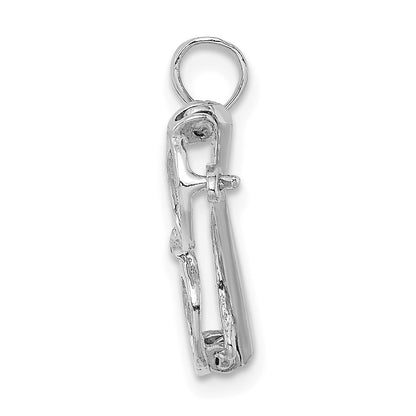 14K White Gold 3-D Glasses with Moveable Sides Charm