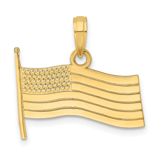 14K American Flag Charm