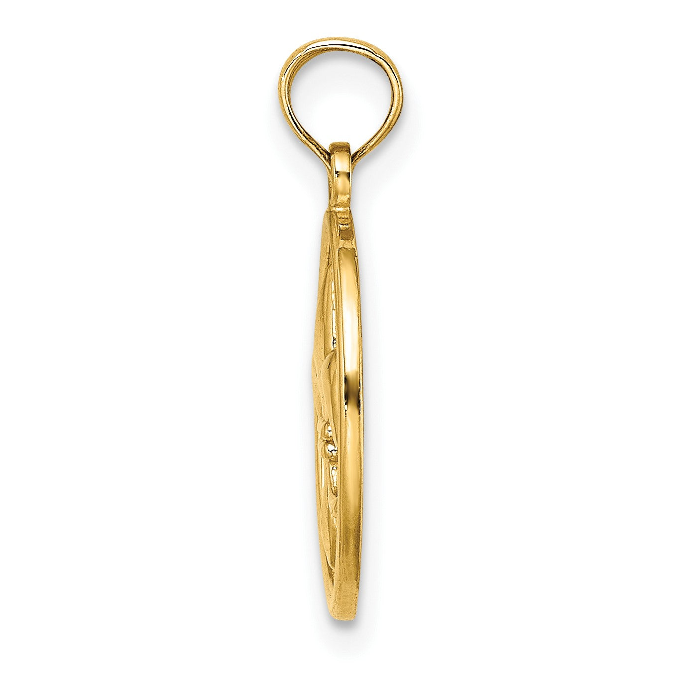 14K Fleur de Lis on Oval Disc Charm