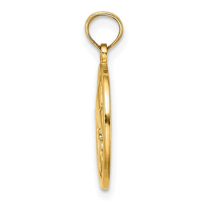 14K Fleur de Lis on Oval Disc Charm