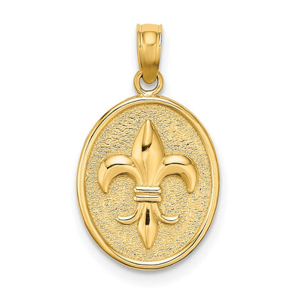 14K Fleur de Lis on Oval Disc Charm