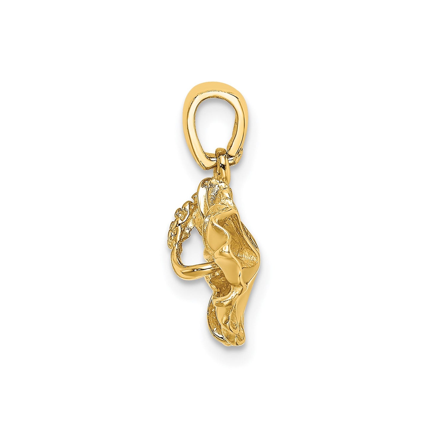 14K Textured Hibiscus Flower Charm
