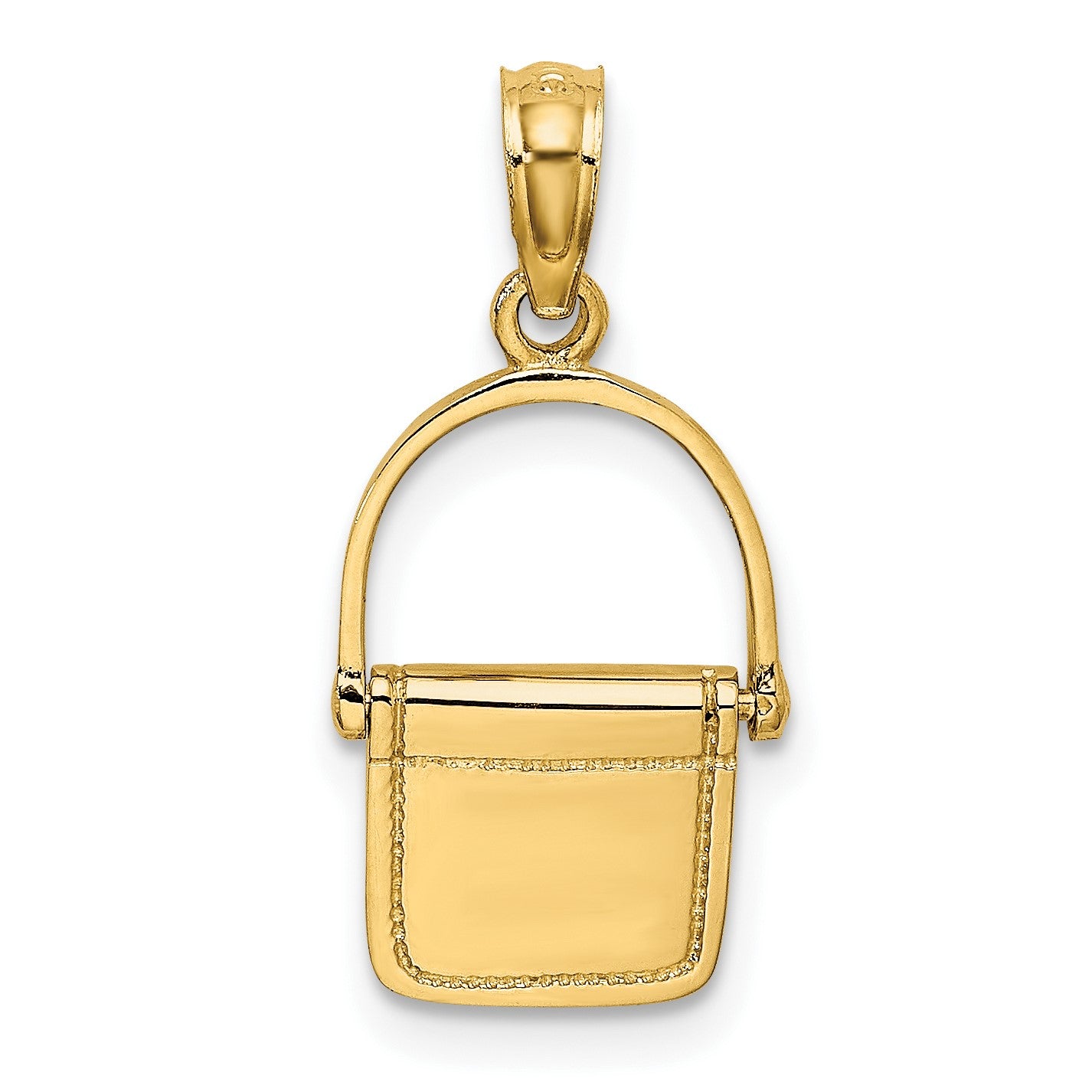 14K 3-D Polished Satchel Purse with Moveable Handle Charm
