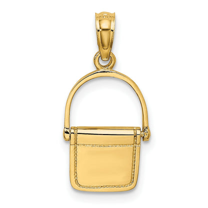 14K 3-D Polished Satchel Purse with Moveable Handle Charm