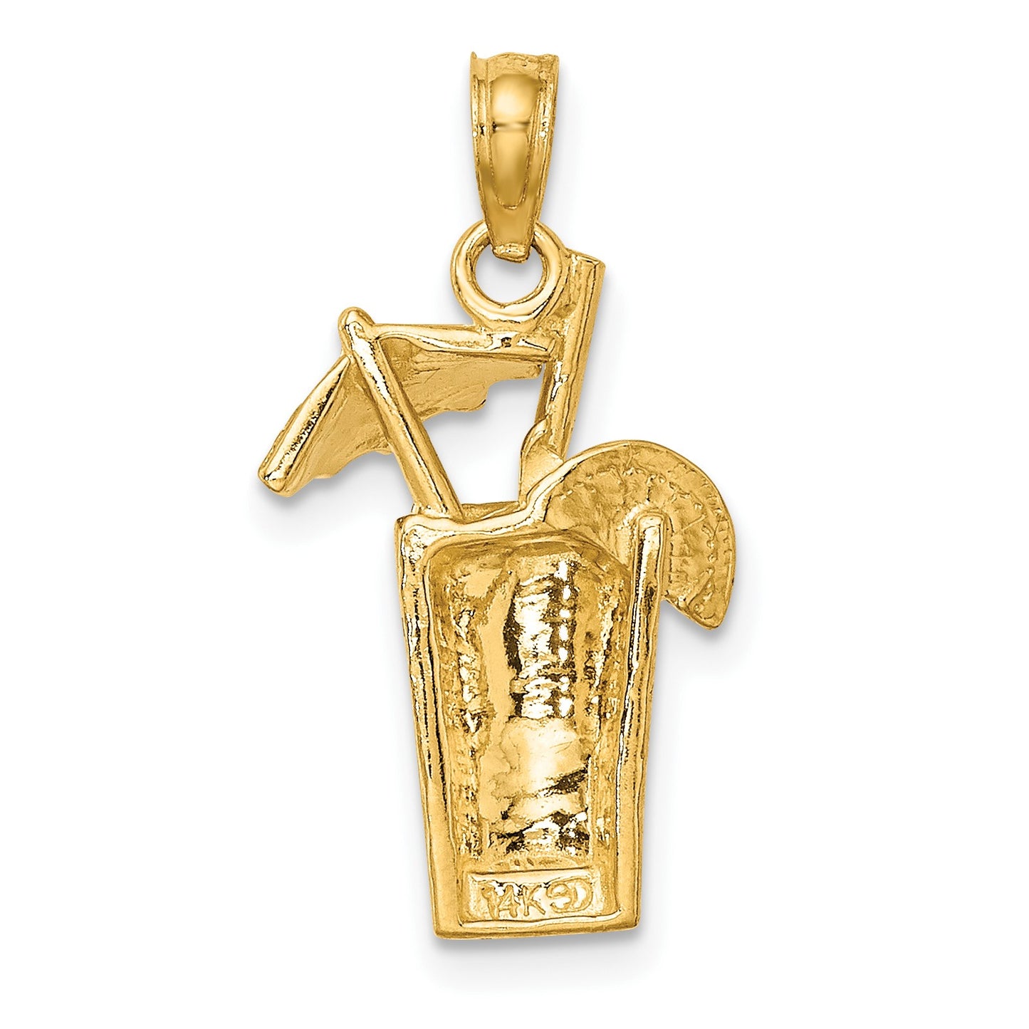 14K Cocktail Drink with Umbrella Charm