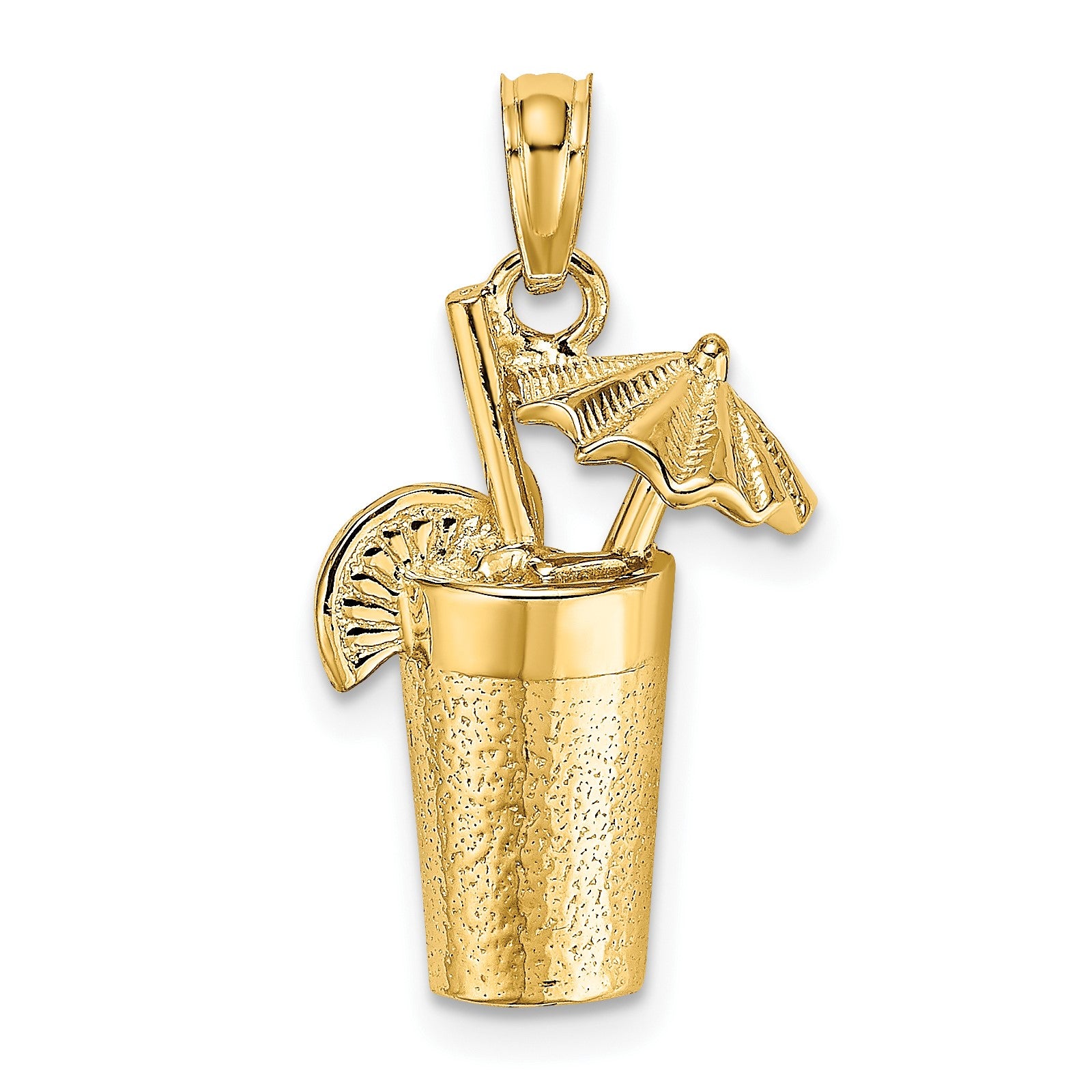 14K Cocktail Drink with Umbrella Charm
