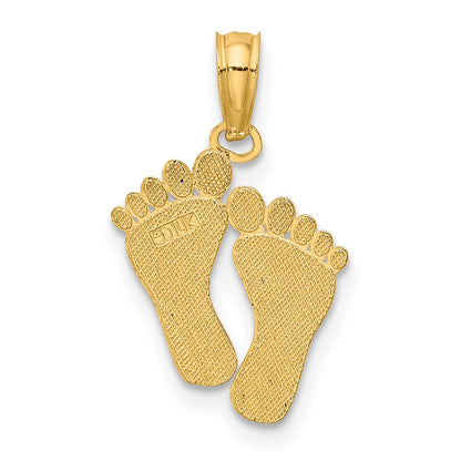 14K  Double Feet Hang Ten Style Charm