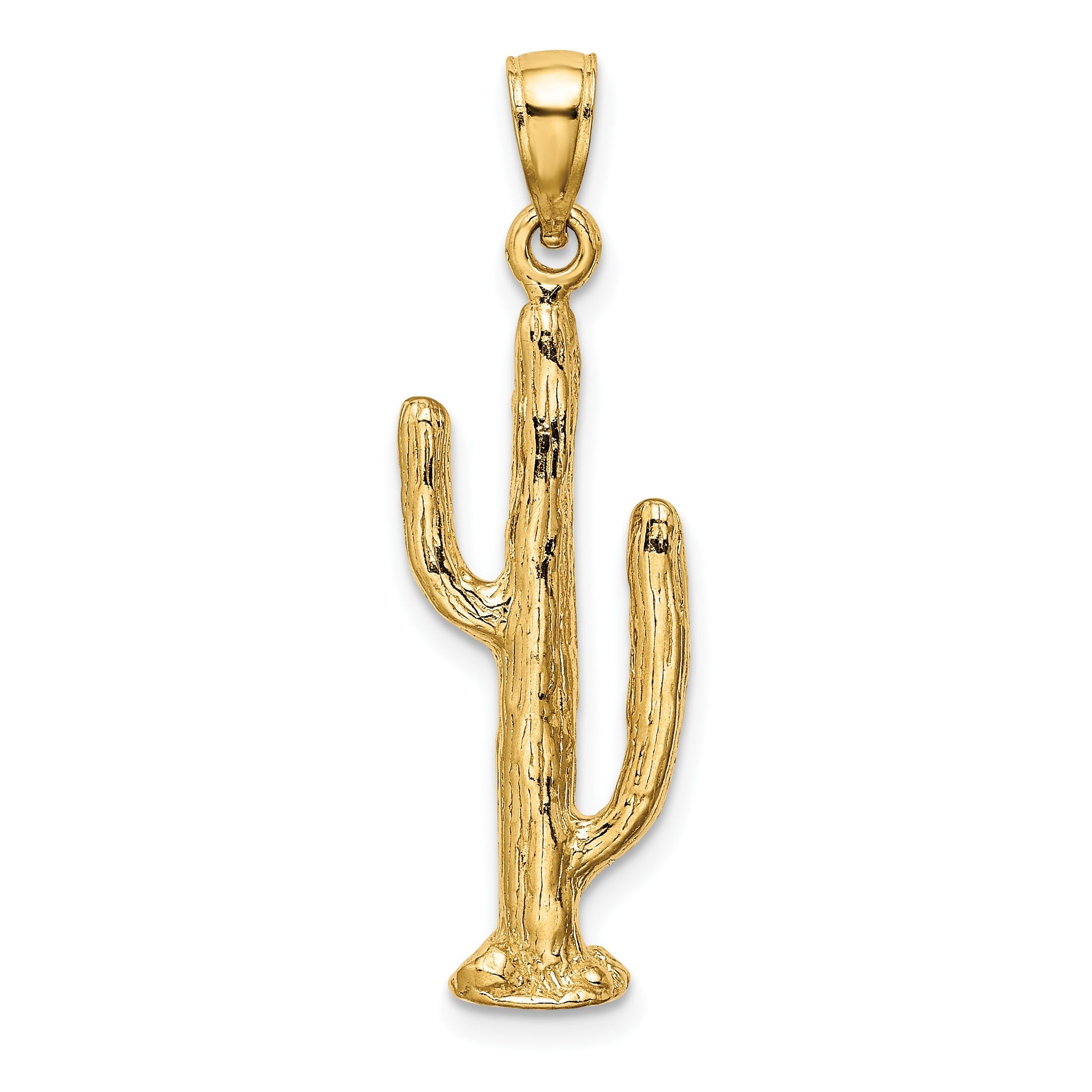14K 3-D Saguaro Cactus Charm