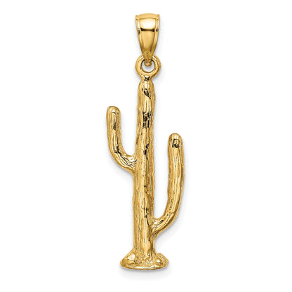 14K 3-D Saguaro Cactus Charm