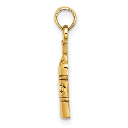 14K Wine Bottle Charm