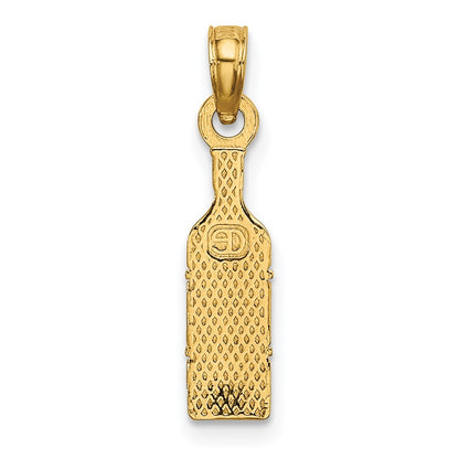 14K Wine Bottle Charm