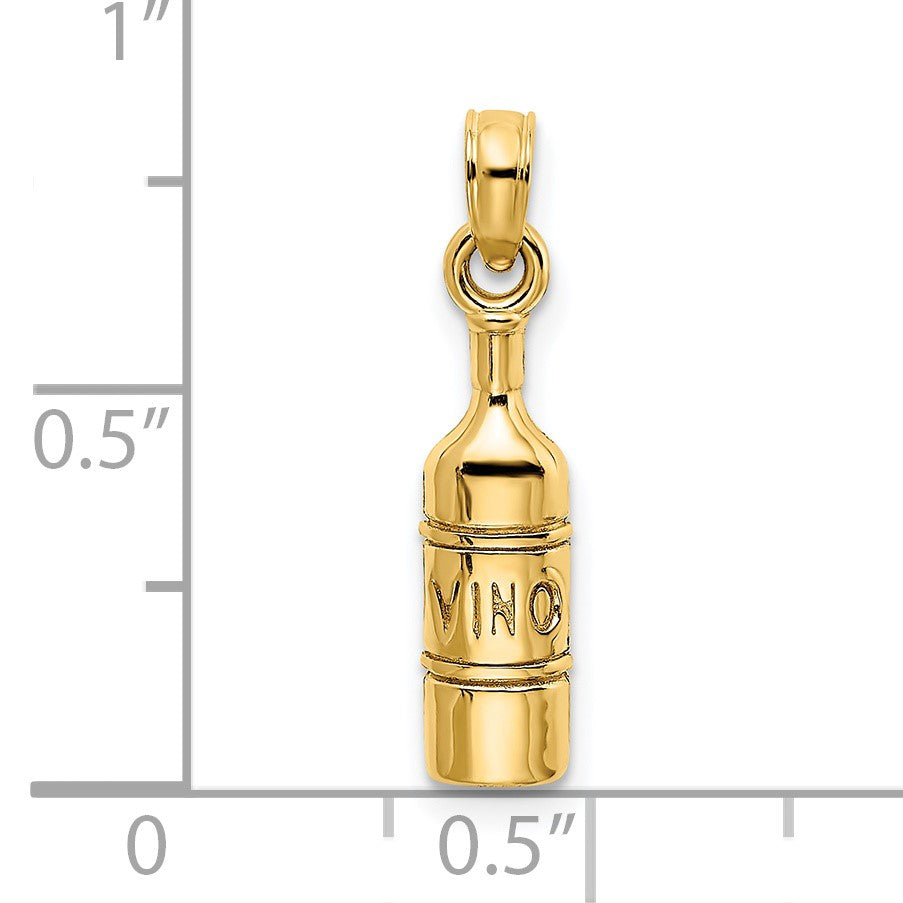 14K VINO Wine Bottle Charm