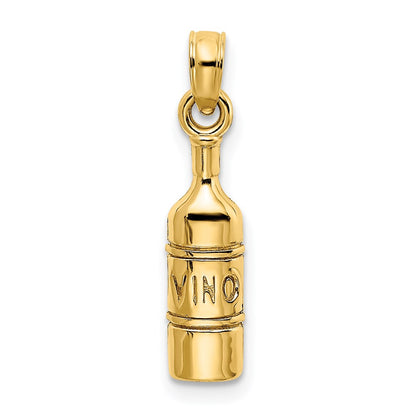 14K Wine Bottle Charm