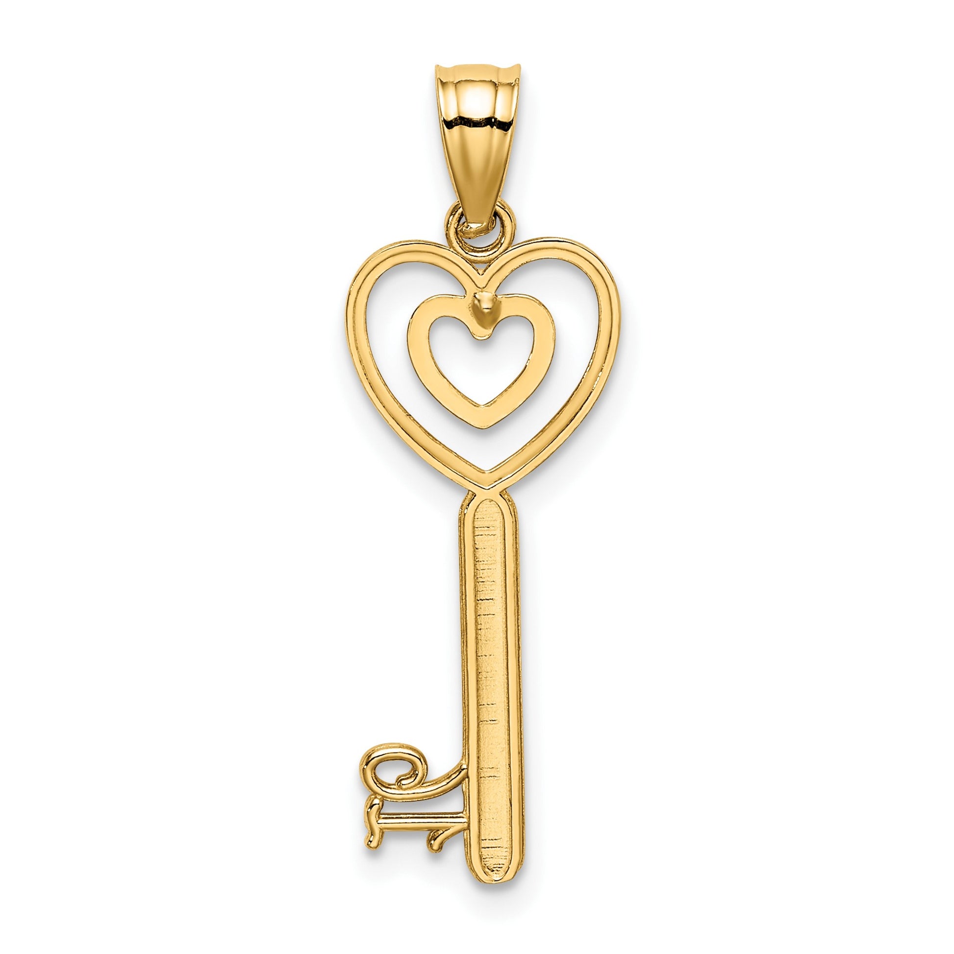 14K Key with Heart Sweet 16 Pendant