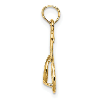 14K Single Polished Strap Flip-Flop Charm