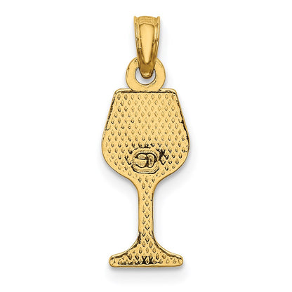 14K Wine Glass Charm