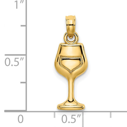14K Wine Glass Charm