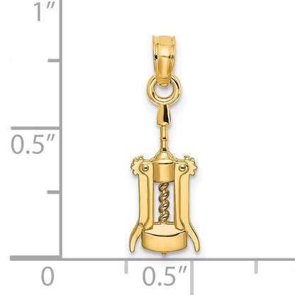 14K Wine Opener Charm
