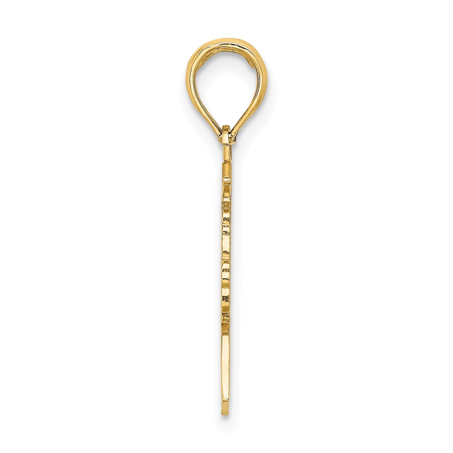 14K Polished Female Graduation Profile with Diploma Charm