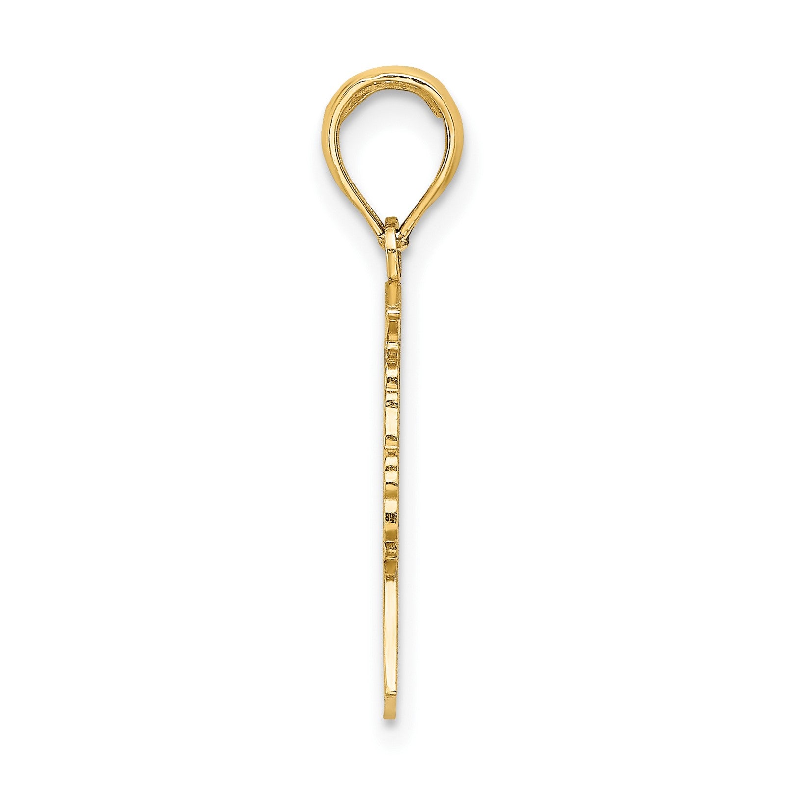 14K Polished Female Graduation Profile with Diploma Charm