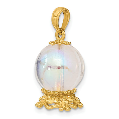 14K 3-D Crystal Ball Charm