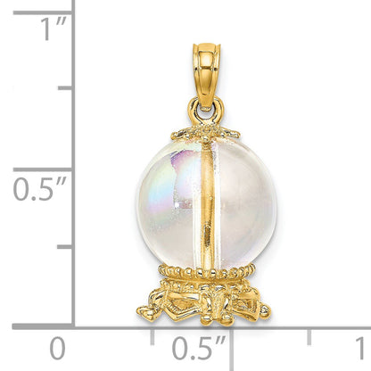 14K 3-D Crystal Ball Charm