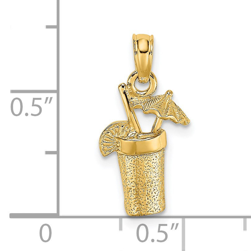 14K Cocktail Drink with Umbrella Charm