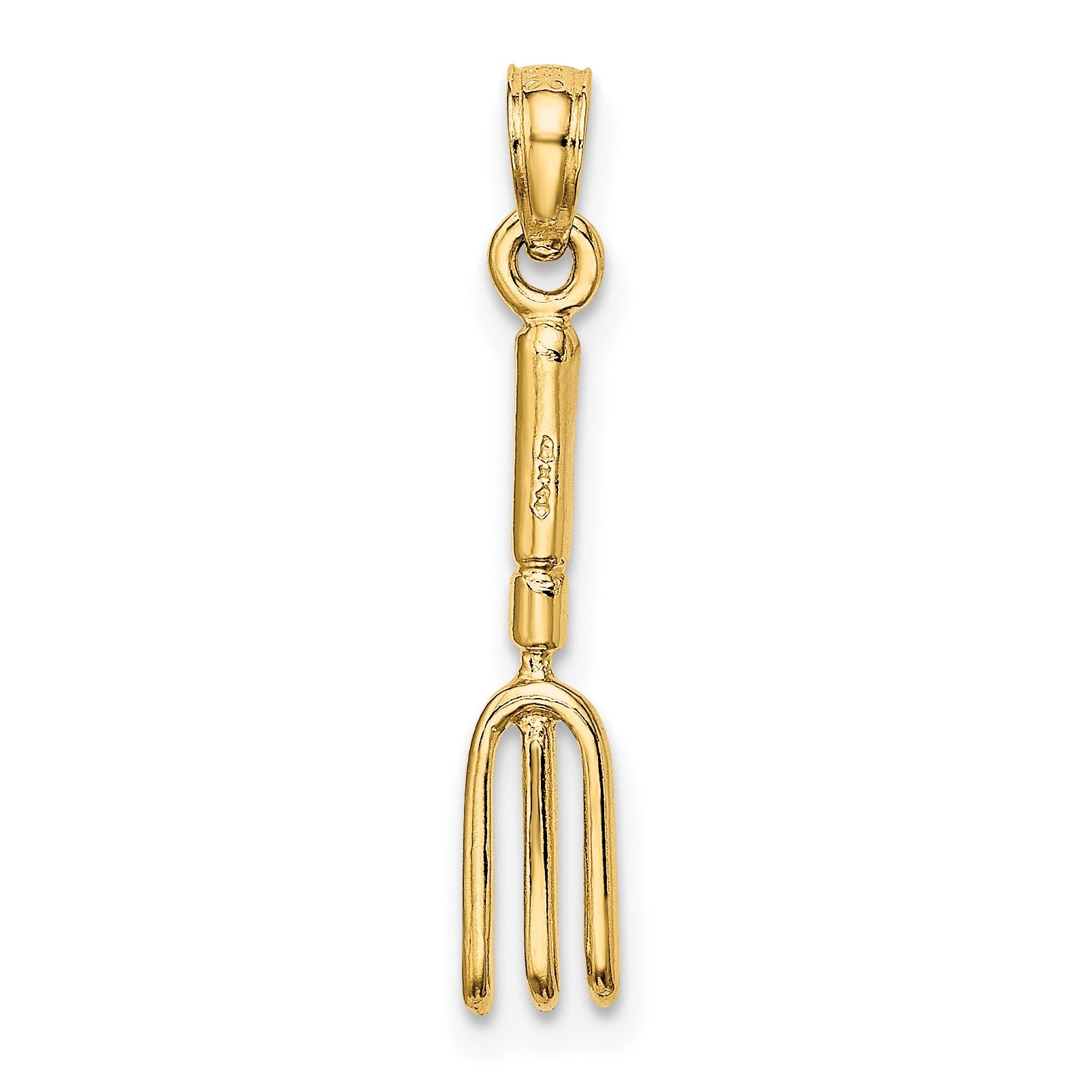 14K 3-D  Fork Garden Tool Charm