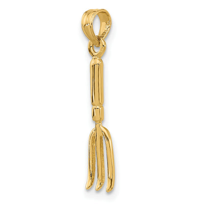 14K 3-D  Fork Garden Tool Charm
