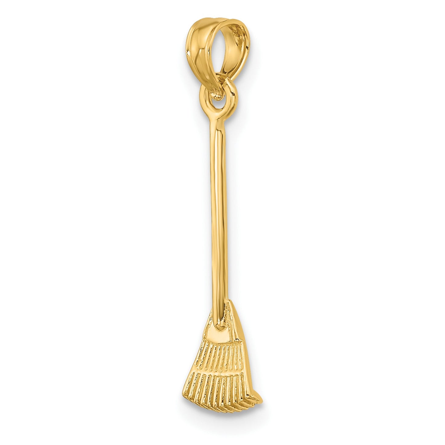 14K 3-D Leaf Rake Garden Tool Charm