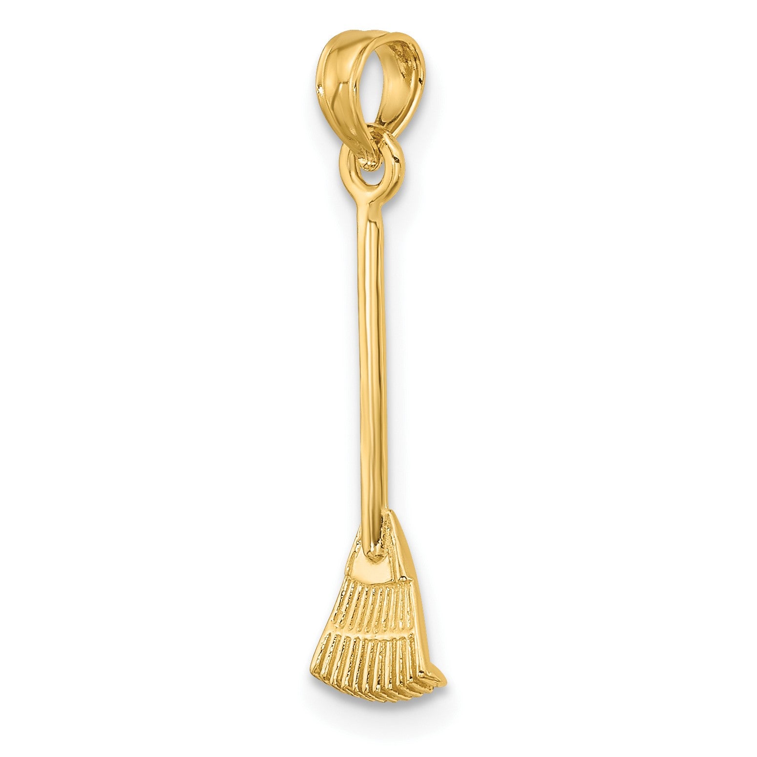 14K 3-D Leaf Rake Garden Tool Charm