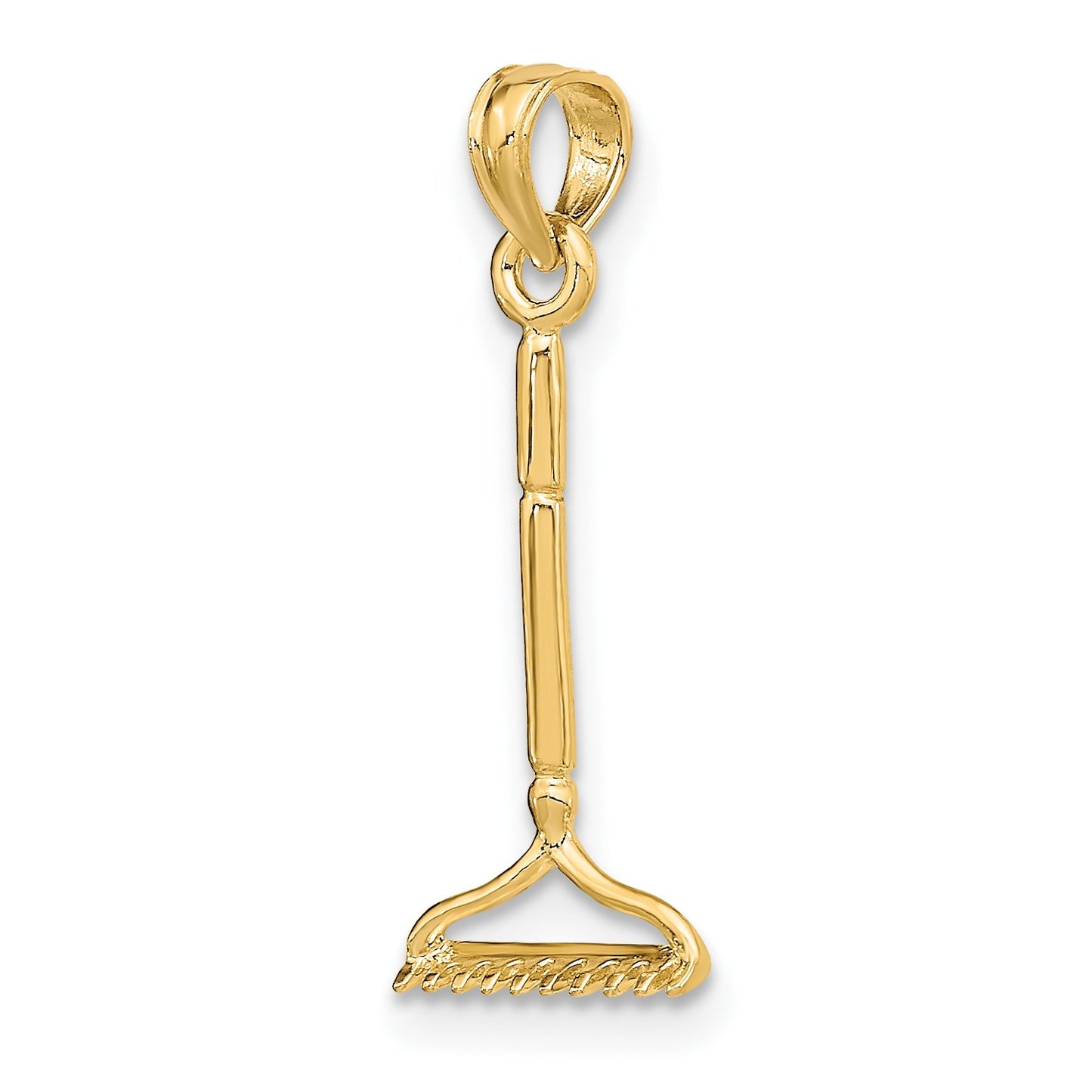 14K 3-D Landscape Rake Garden Tool Charm